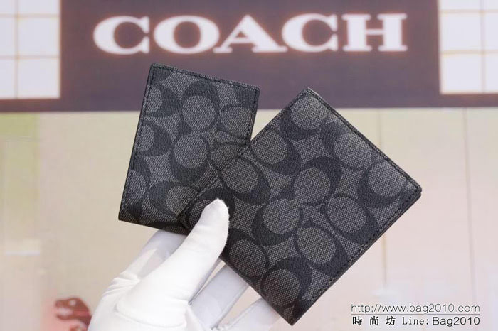 COACH蔻馳 18新款 男士經典短款錢包 74993 折疊開合  Chz1596